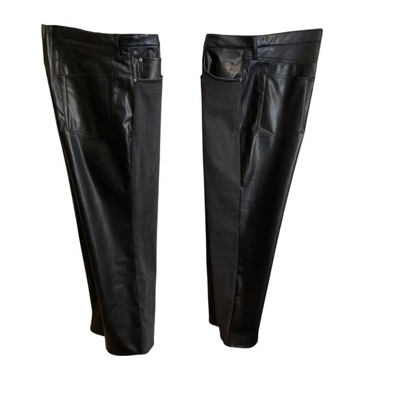 Abercrombie & Fitch Pants Women 18R Faux Leather Ankle Straight Ultra High Rise - Picture 7 of 16